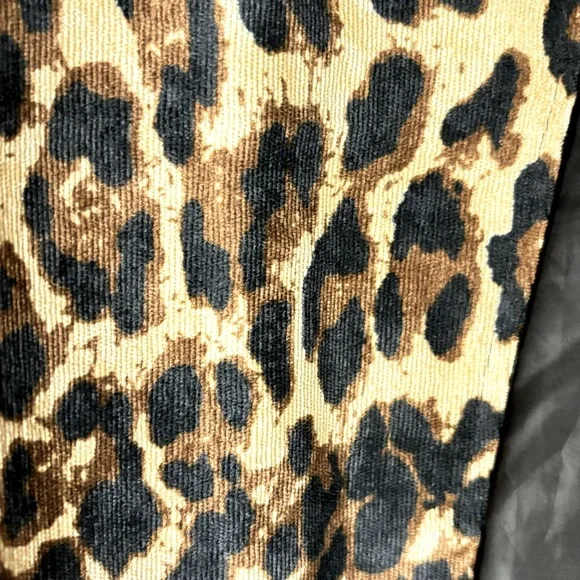 New Leopard Open Front Blazer Lightweight Corduroy Fully Lined Size Small - Picture 5 of 7